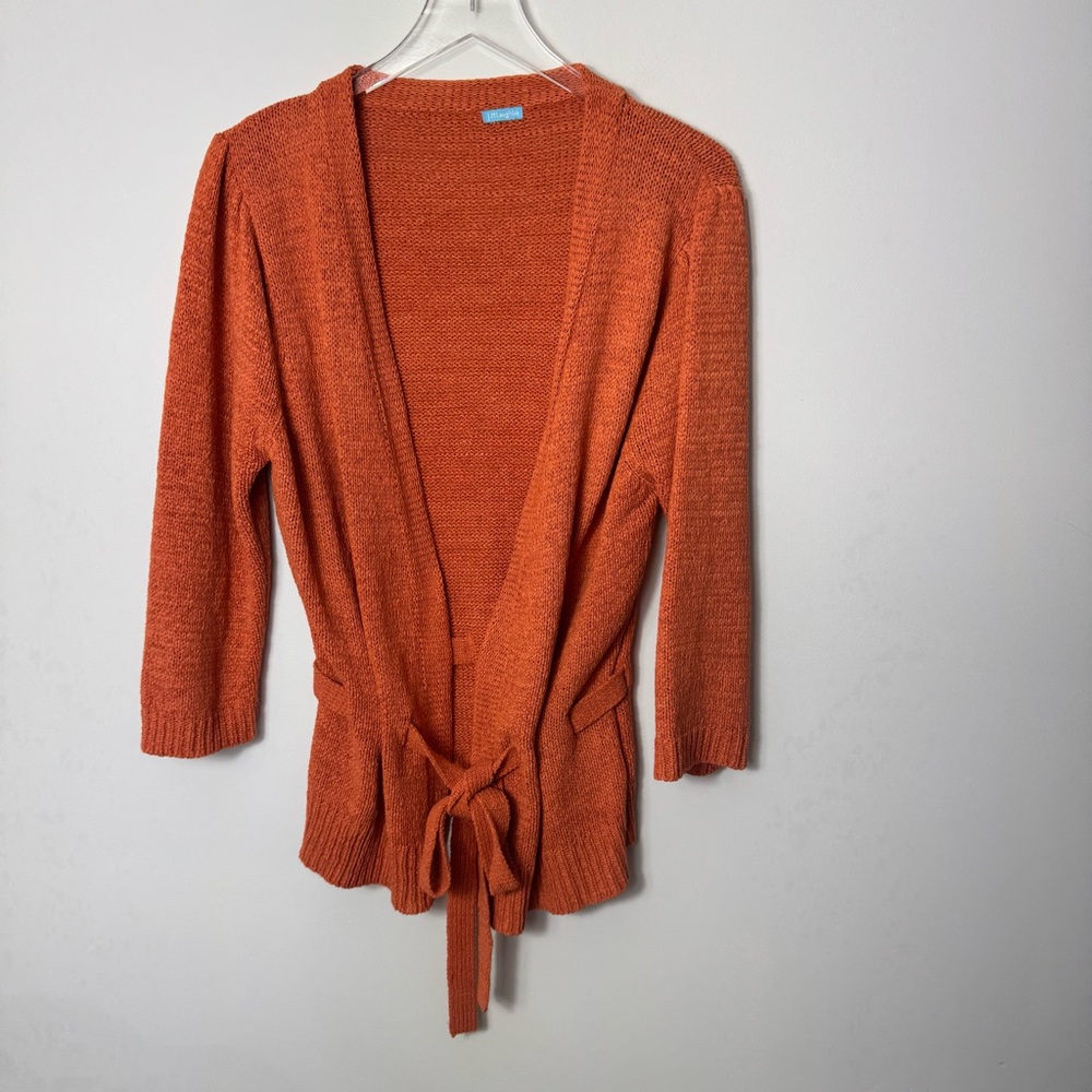 J. McLaughlin Orange linen blend sweater size Medium 2064
